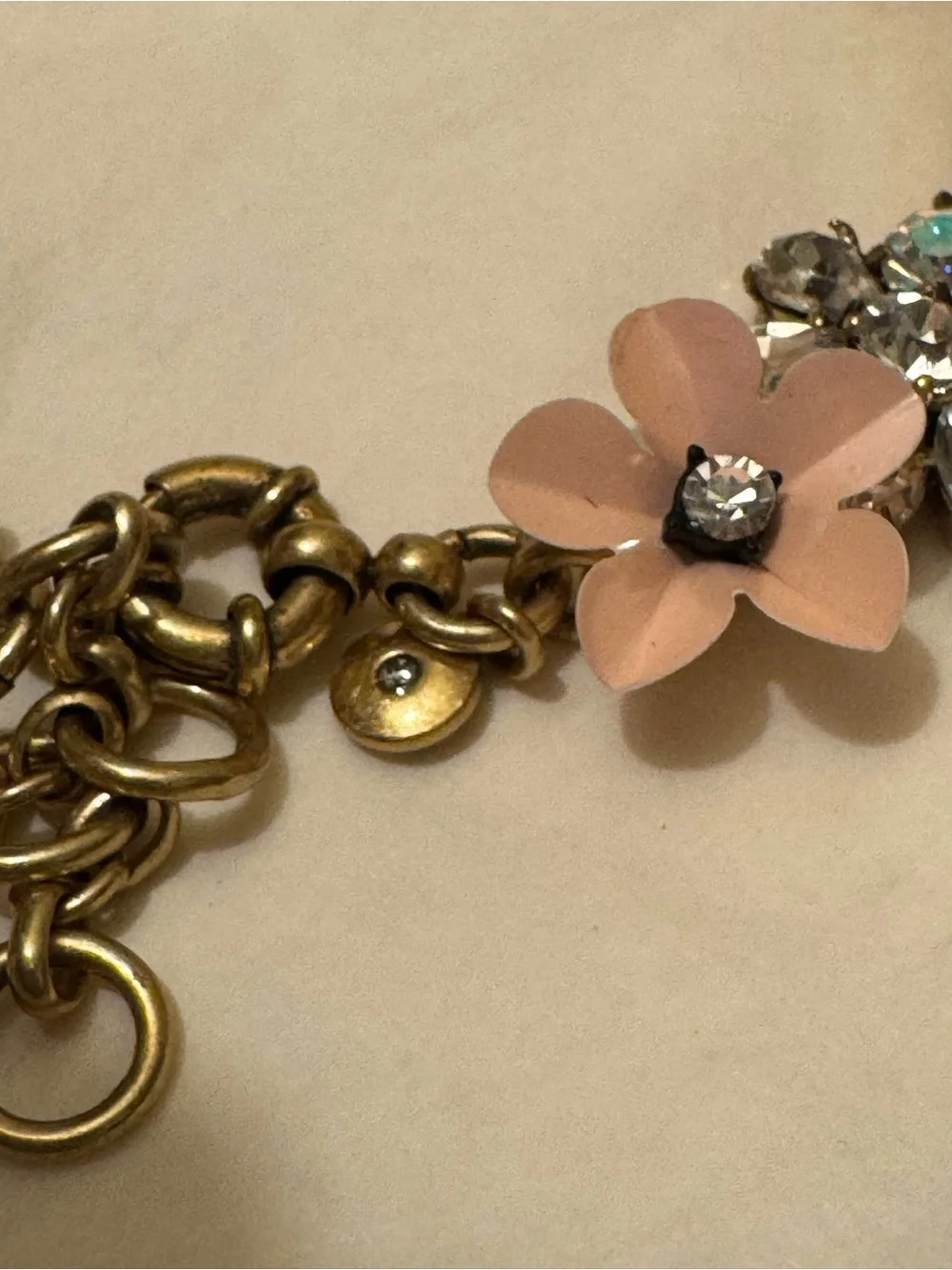 Vintage Rare J.Crew Floral Bib Statement Necklace & Flower Cuff Complete Set